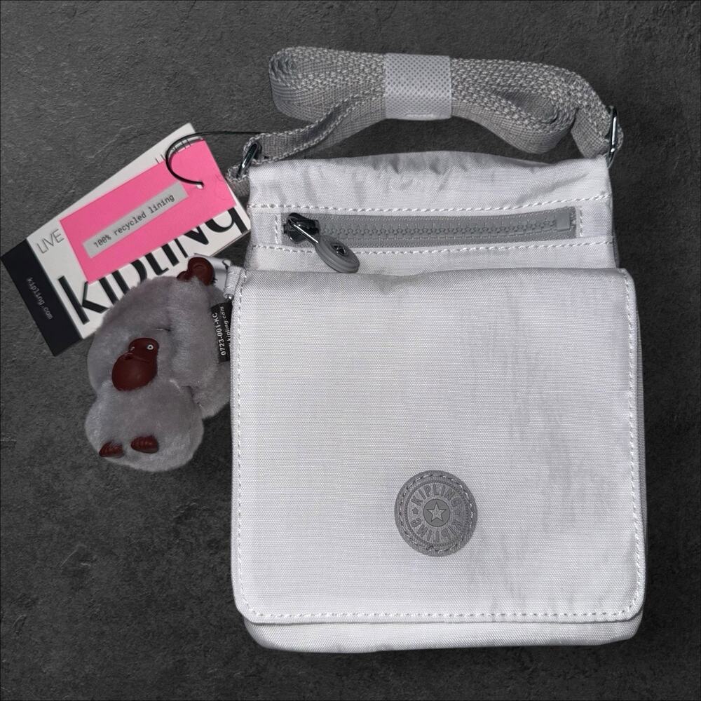Kipling White Small Zipped Crossbody Bag El Dorado